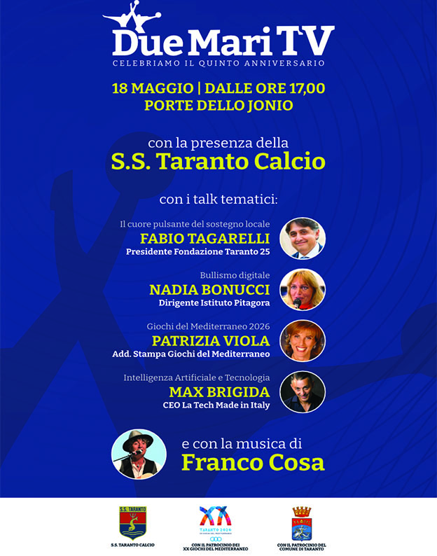 Due Mari TV festeggia il Quinto Anniversario